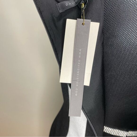 David Meister Dress Sheath Color Block Sleeveless New Black White Size 10 - Picture 9 of 12